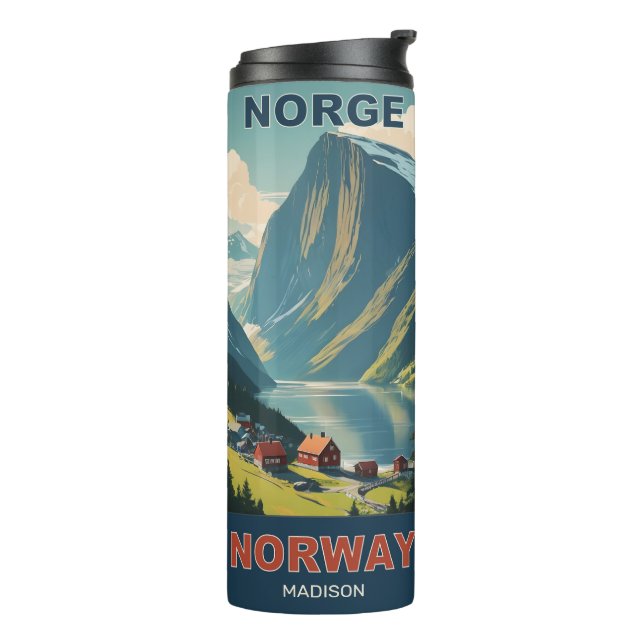Garrafa Térmica Nome Personalizado Noruega (Giro à esquerda)