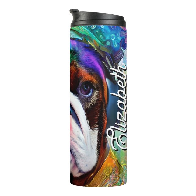 Garrafa Térmica Nome Personalizado Retroativo Fone de Ouvido para  (Rotação à direita)