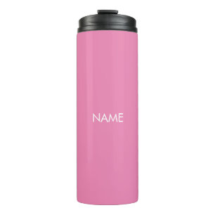 Garrafa Térmica Nome personalizado rosa elegante texto monograma m