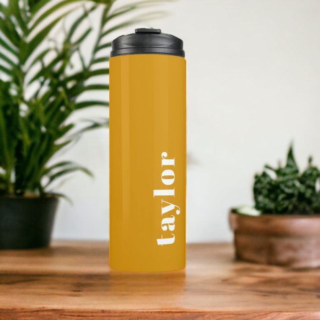 Garrafa Térmica Nome Personalizado Simples E Tendência Moderna (Personalized Name Modern Simple And Trendy Thermal Tumbler from Ricaso. Customize with own name)