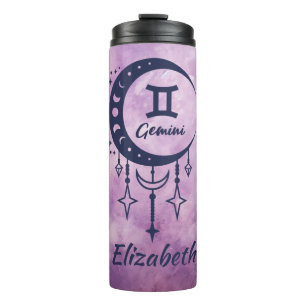 Garrafa Térmica Nome Personalizado - Sinal Gemini Zodiac