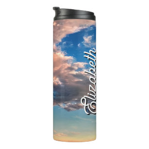 Garrafa Térmica Nome Personalizado Soft, Dreamy Sky