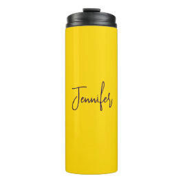 Garrafa Térmica Nome personalizado texto púrpura amarelo