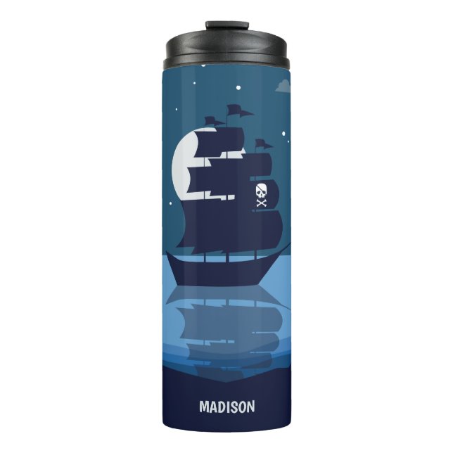 Garrafa Térmica Nome personalizado Tumbler de Entrega Pirata (Frente)