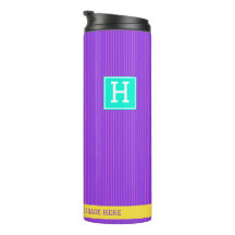 Nome Personalizado Tumbler Roxo e Teal Moderno