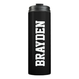 Garrafa Térmica Nome Personalizado Tumbler Térmico   Preto