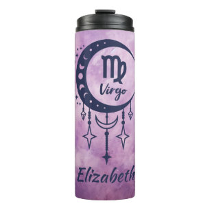 Garrafa Térmica Nome personalizado Virgo Zodiac Sinal