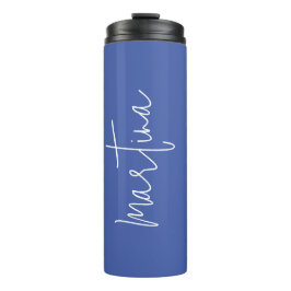 Garrafa Térmica Nome Próprio Blue Elegant Plain Calliografia Simpl