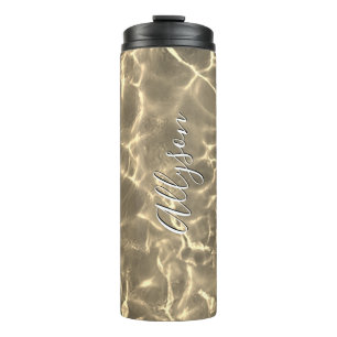 Garrafa Térmica Nome Vertical Personalizado Escrito Branco, Água D