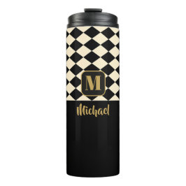 Garrafa Térmica Nomes Personalizados do Duo Geo Black & Ivory Crea