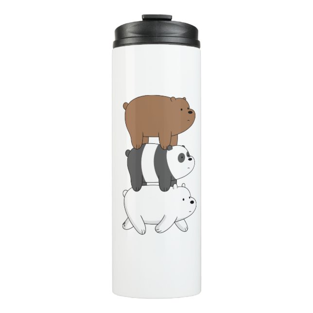 Garrafa Térmica Nós Ursos Copo Stack | Grizz panda&Urso de Gelo (Frente)