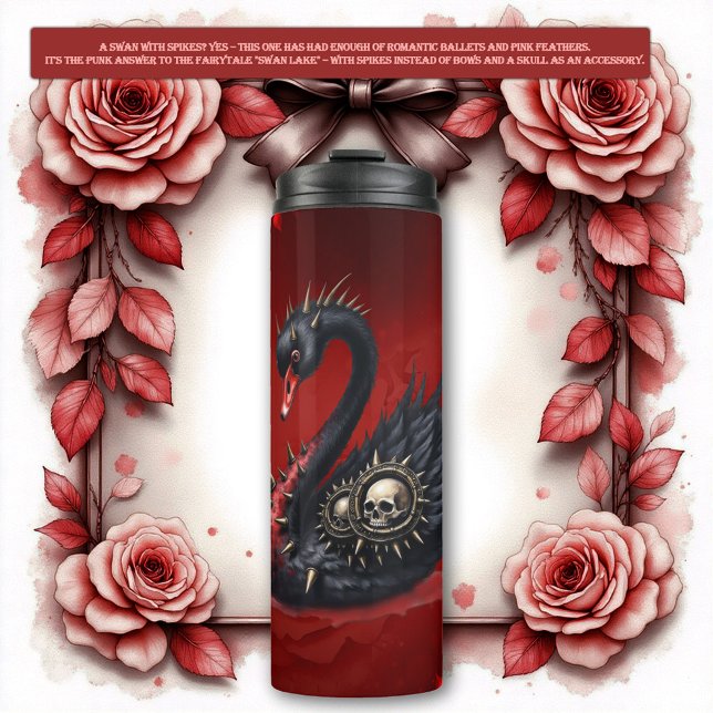 Garrafa Térmica Not Your Average Swan – Spikes, Skulls & Sass.  (Criador carregado)