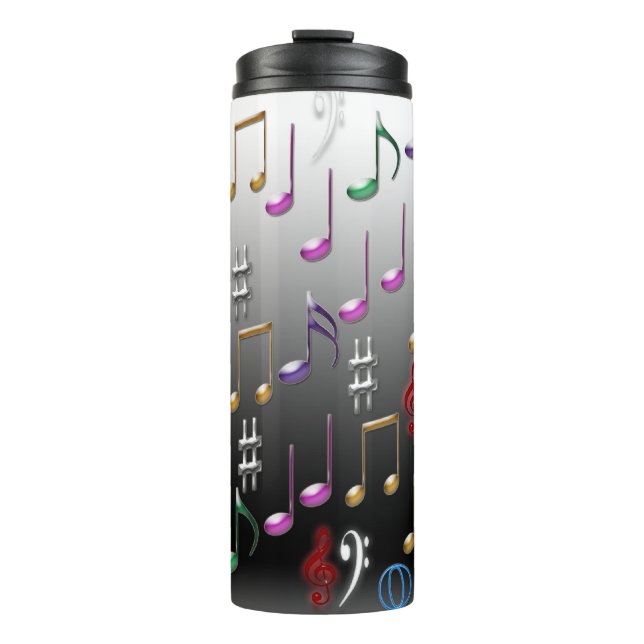 Garrafa Térmica Notas musicais design (Frente)