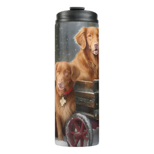 Garrafa Térmica Nova Scotia Duck Toller Retriever Trenó Nevado