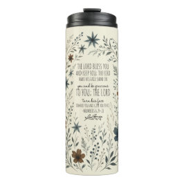 Garrafa Térmica Numbers 6:24–26 Priestly Blessing Vintage Floral