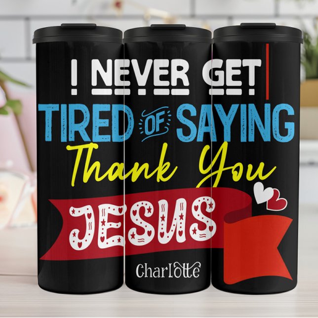 Garrafa Térmica Nunca Cansado Obrigado Jesus (Criador carregado)