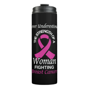 Garrafa Térmica Nunca Subestimar/Fita/Mulher... Cancer Da Mama