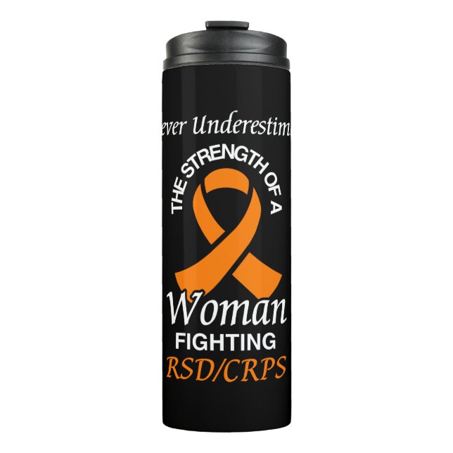 Garrafa Térmica Nunca Subestimar/Fita/Mulher...RSD/CRPS (Frente)
