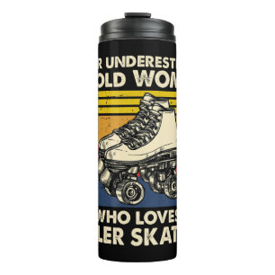Garrafa Térmica Nunca subestime que uma velha ama o skate rolante
