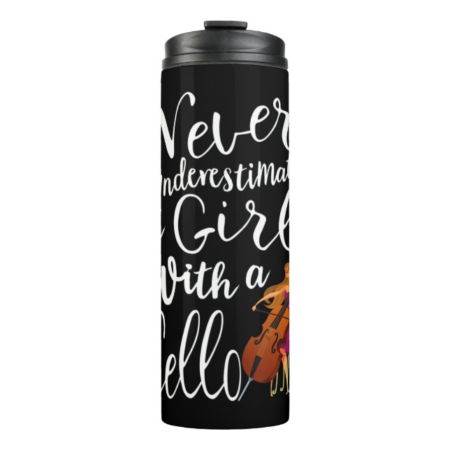 Garrafa Térmica Nunca subestime uma garota com uma citação Legal C (Frente)