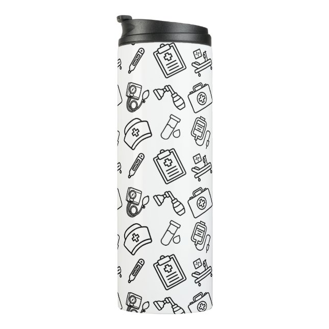 Garrafa Térmica Nurse Life Icon Pattern Travel Tumbler (Rotação à direita)