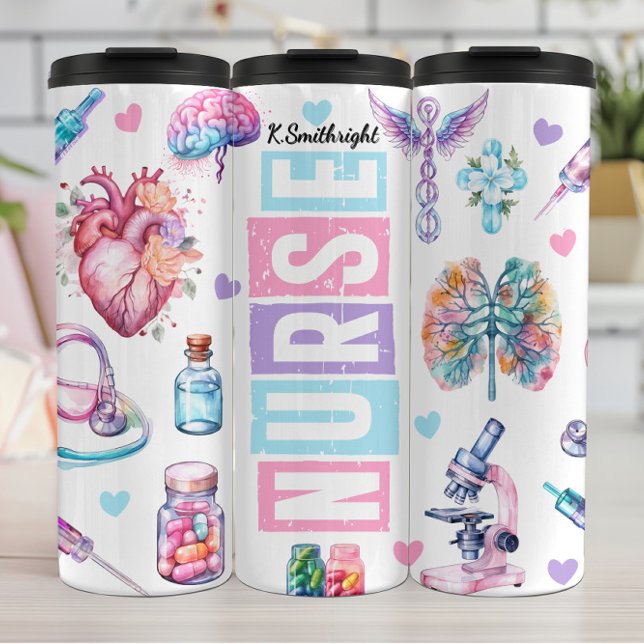 Garrafa Térmica Nurse Life Medical Organ Collage (Criador carregado)