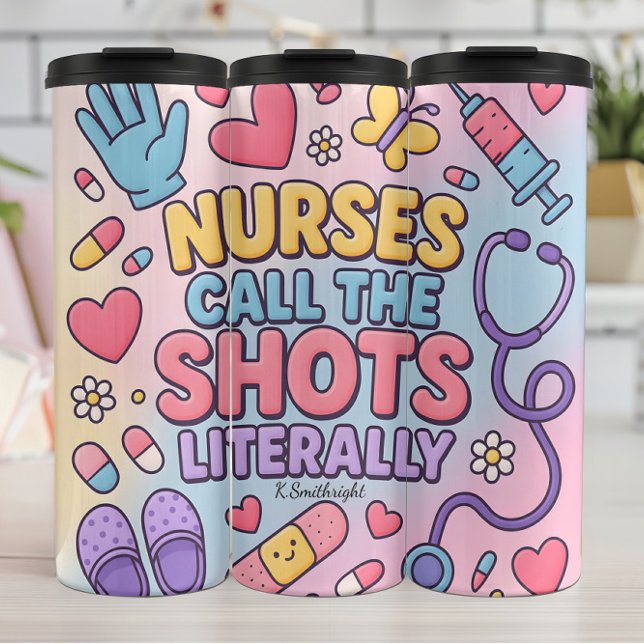 Garrafa Térmica Nurses Call Shots Playful Cartoon (Criador carregado)