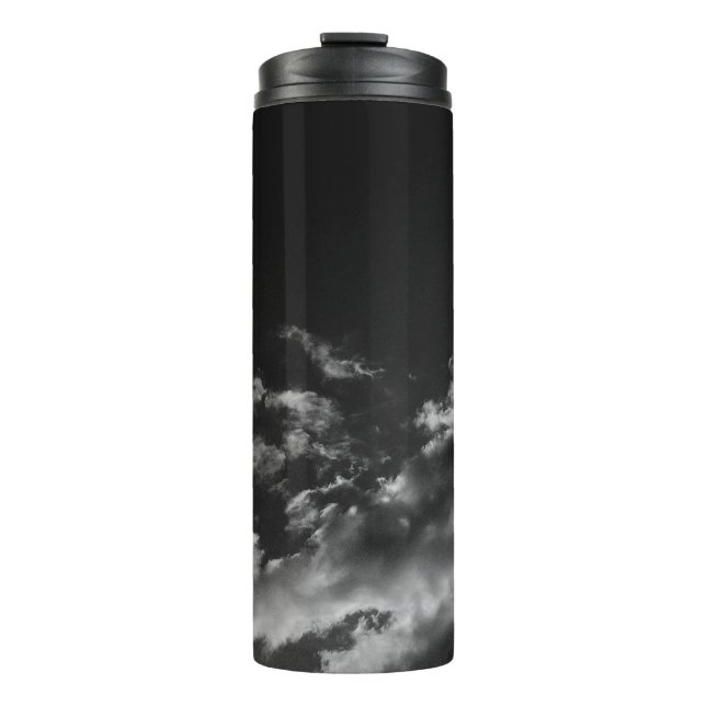 Garrafa Térmica Nuvem branca, céu negro (Frente)