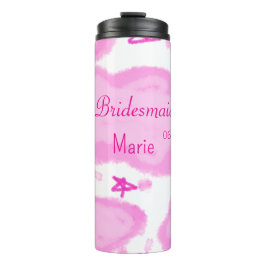 Garrafa Térmica nuvens cor-de-rosa estrelas pastel bridesmaid mode