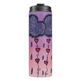 Garrafa Térmica Nuvens e corações bonitos