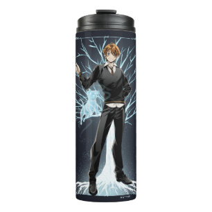 Garrafa Térmica O anime Ron Weasley Jack Russell Terrier Patronus