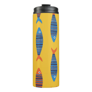 Garrafa Térmica O brilho dobra um padrão perfeito. Mão de mar de