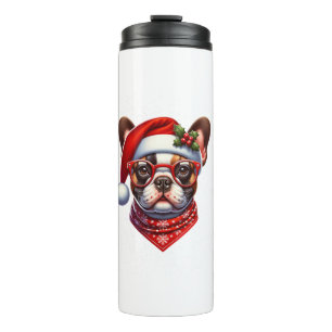Garrafa Térmica O Buldogue Francês Santa Hat Frenchie Ugly C