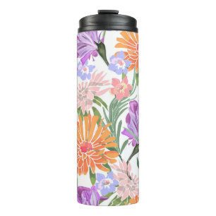 Garrafa Térmica O padrão floral de arte sem costura. Glória da m