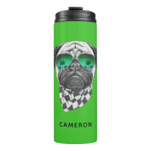 Garrafa Térmica O Pug   de Miami adiciona seu nome