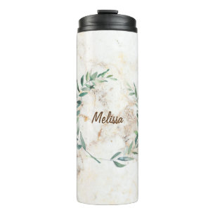 Garrafa Térmica O ramo de oliveira da aguarela sae do nome de