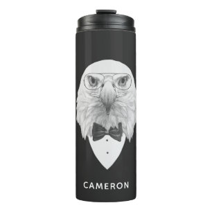 Garrafa Térmica O retrato elegante de Eagle adiciona seu nome