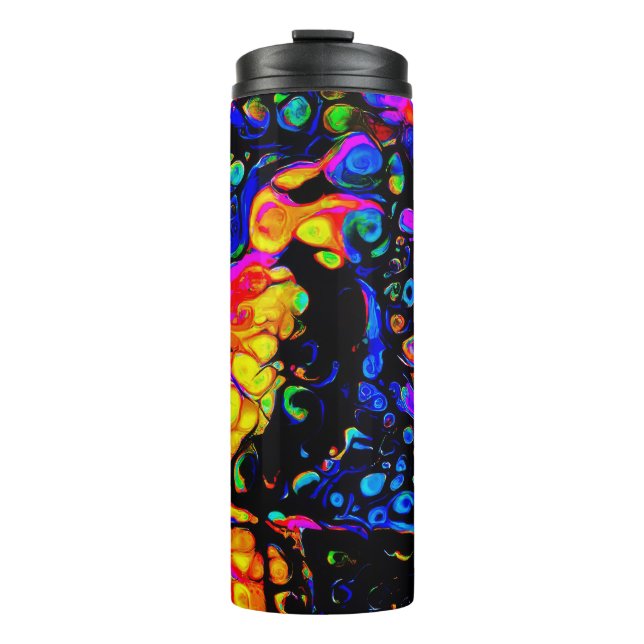 Garrafa Térmica O Solitário Pássaro 4: Estilo de Arte Líquida (Frente)