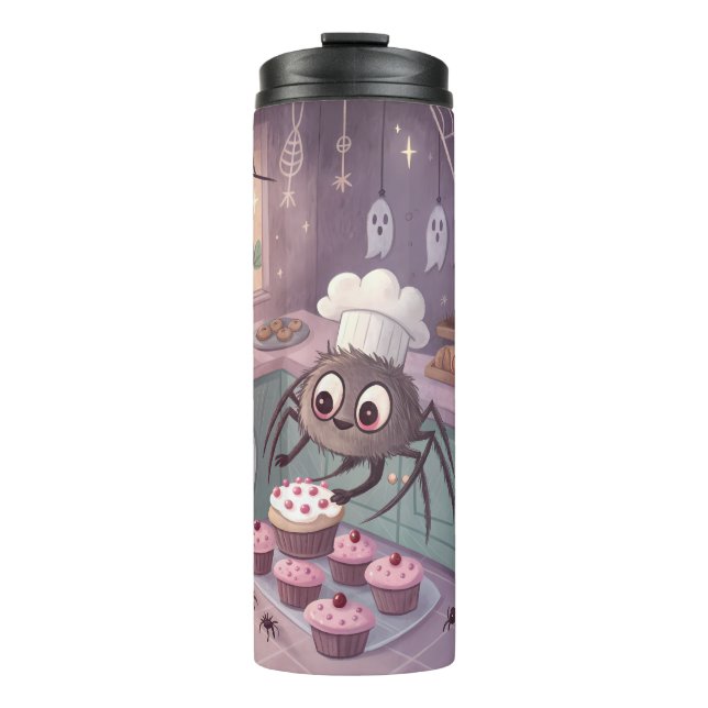 Garrafa Térmica O Spider Baker | Poster Kawaii de Halloween (Frente)