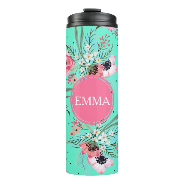 Garrafa Térmica O verão floresce o Tumbler térmico personalizado (Frente)