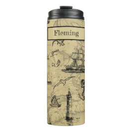 Garrafa Térmica O Vintage NMaritime Viagem náutico náutica envia s