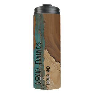 Garrafa Térmica Oásis Duna Miragem do Deserto Texto Bronze Terroso