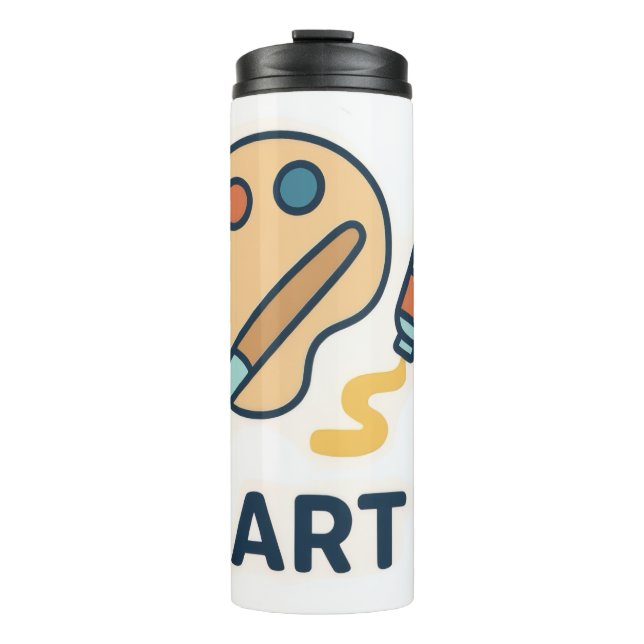 Garrafa Térmica Objeto de Arte - Paleta de Tinta e Pincel (Frente)