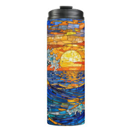 Garrafa Térmica Oceanic Coastal Ocean Waves Sunset  