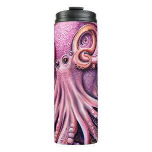 Garrafa Térmica Octopus Kraken Rosa Tentáculos