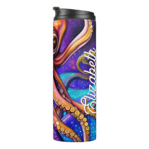 Garrafa Térmica Octopus Oceano com Nome Personalizado