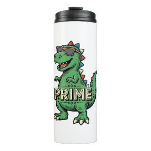 Garrafa Térmica Óculos de sol de dinossauro vintage camisa de dese