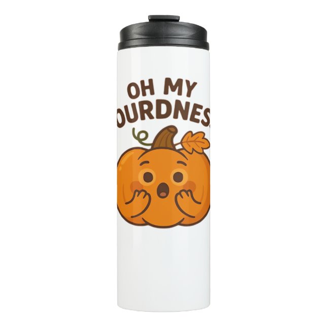 Garrafa Térmica Oh Meu Deus! - Pumpkin Surpreso Kawaii Art Cl (Frente)