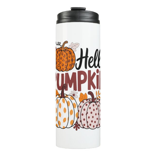 Garrafa Térmica Olá Pumpkin Png, Fall Vibes (Frente)