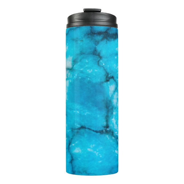 Garrafa Térmica Olhar de mármore azul (Frente)